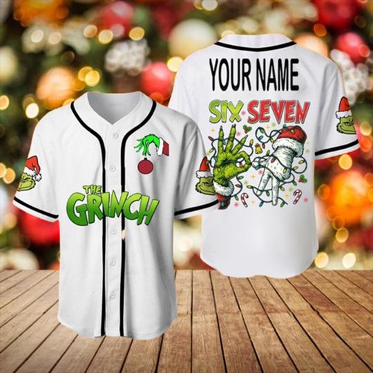 Discover Six Seven funny character bruh, Personalized The funny character Christmas Baseball Jersey, Custom funny character Baseball Jersey, Funny funny character Baseball shirt