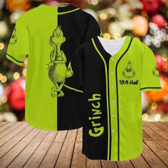 Custom Merry Grin Christmas Baseball Jersey with Funny Character Design