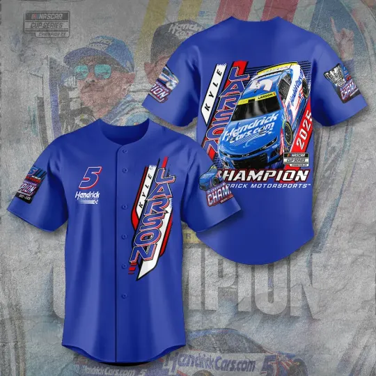 Discover Kyle Larson 2025  Cup Series Champion Baseball Jersey