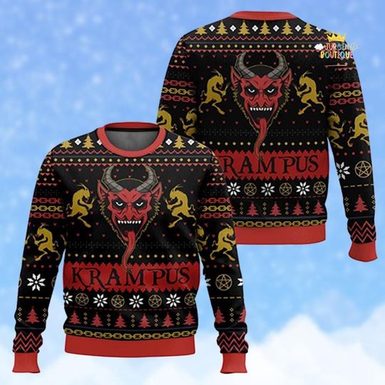 Krampus Ugly Christmas Sweater, Funny Krampus Holiday Sweatshirt, Krampus Christmas Sweater, Christmas Gift