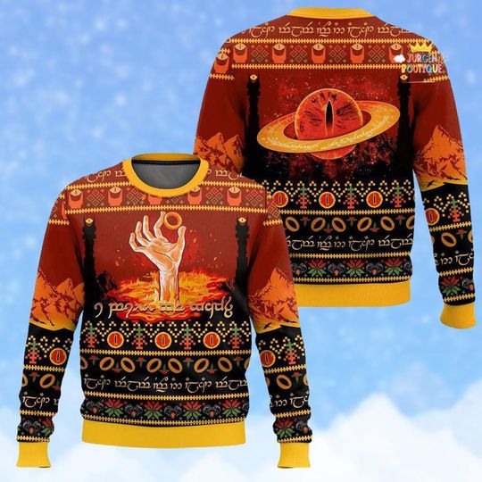 Discover Movie Ugly Sweater, Epic Wizard Sweater, Ring Xmas Party Sweatshirt, Christmas Gift Sweatshirt, Xmas Ugly Sweater, Gift Fan