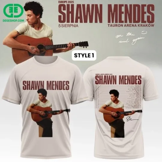 Shawn Mendes On The Road Again Tour Merch 3D Shirt, Gift For Fan