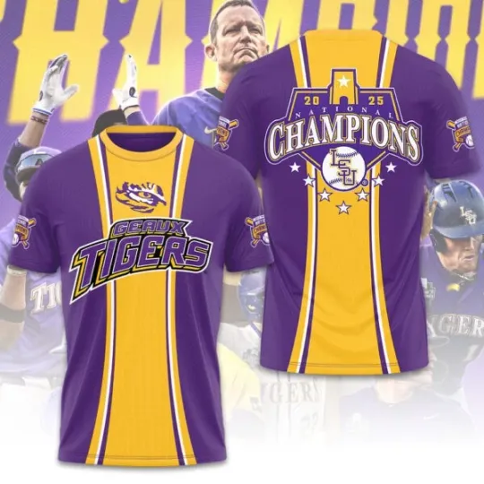 Discover LSU Tigers Baseball 3D Apparel National Champions 2025 for Fans