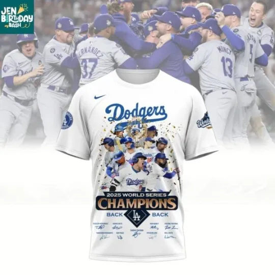 LA Dodgers 2025 World Series Champions 9X 3D T-Shirt, Gift For Fan