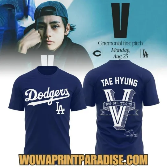LADogers x Tae Hyung ‘V’ BTS Band Blue 3D Shirt, Gift For Fan
