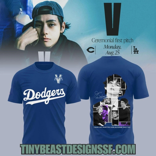 BTS ‘V’ Tae Hyung x LADodgers 2025 3D Shirt, Gift For Fan