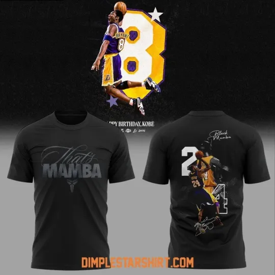 Kobe Bryant Mamba Forever Happy Birthday 2025 3D Shirt, Gift For Fan