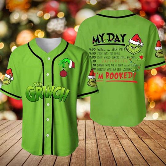 Discover Funny Character My Day I'm Booked Baseball Jersey, Personalized Christmas Baseball Jersey, Funny Character Baseball Shirt