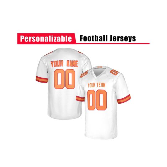 Custom Tampa Bay Buccaneers 50th Season Game American Football Jersey, White, Adult Sizes