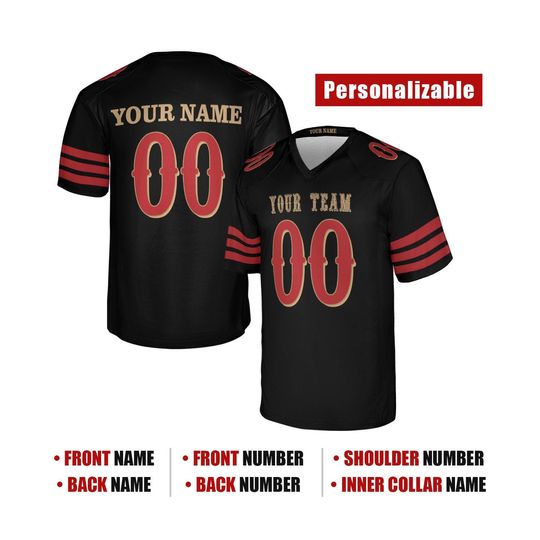 Custom San Francisco 49ers 2025 Rivalries Limited Jersey, Black, Adult Sizes
