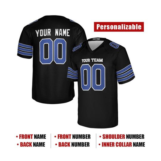 Custom Indianapolis Colts Football Jersey, Black/Blue/White, Adult Sizes