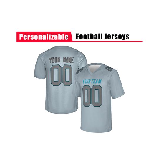 Custom Carolina Panthers American Football Jersey, Gray, Atmosphere Fashion Game Jersey, Adult Sizes