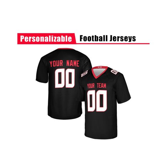 Discover Custom Houston Texans Football Jersey, Black, Adult Sizes