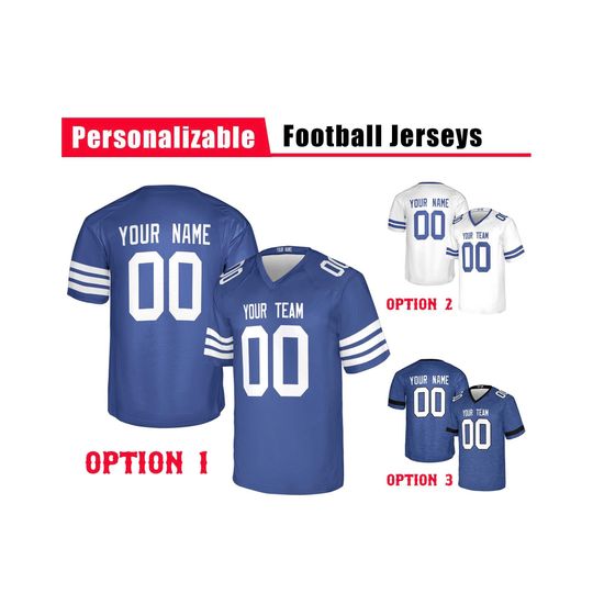 Custom Indianapolis Colts Football Jersey, Royal White Blue, Adult Sizes