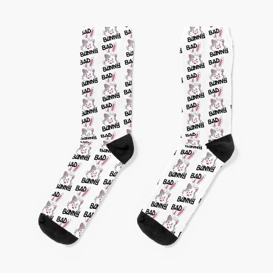 Bad Bunny Dodgers Funny Kawaii Bunny Cat    Socks