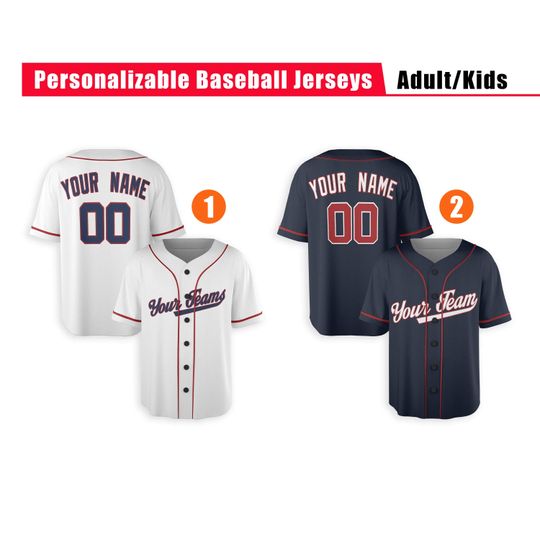 Custom Washington Nationals Jersey - Piping Options - Infant, Toddler, Youth, Adult