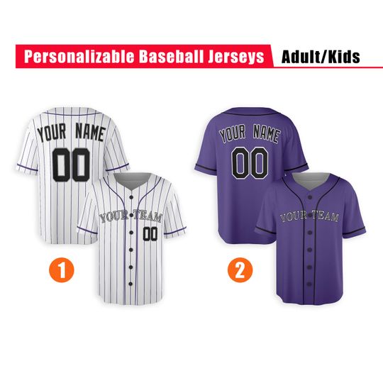 Custom Colorado Rockies Jersey - Piping Options - Infant, Toddler, Youth, Adult