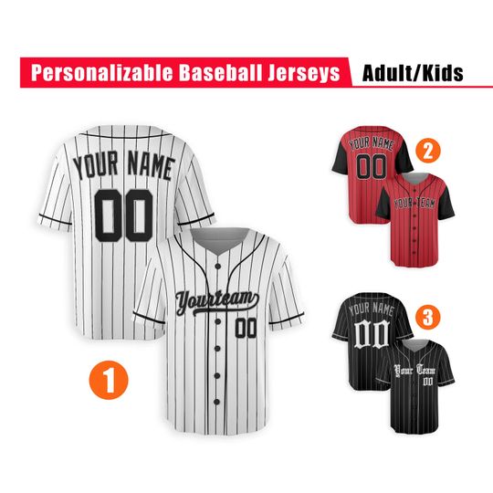 Custom Chicago White Sox Jersey - Piping Options - Infant, Toddler, Youth, Adult