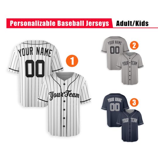 Custom New York Yankees Jersey - Piping Options - Infant, Toddler, Youth, Adult
