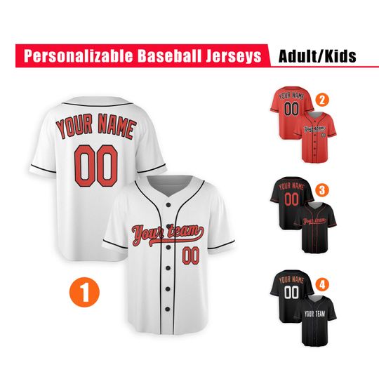 Custom Baltimore Orioles Jersey - Piping Options - Infant, Toddler, Youth, Adult