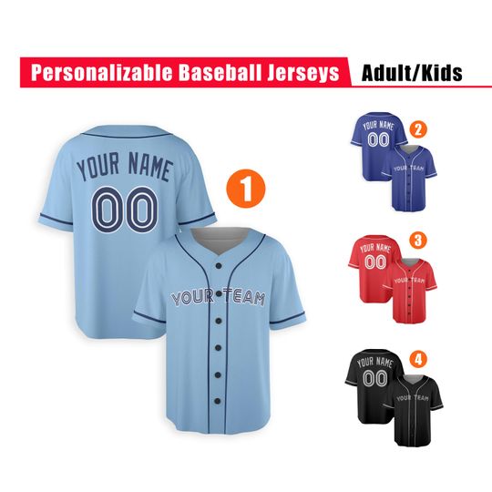 Discover Custom Toronto Blue Jays Jersey - Piping Options - Infant, Toddler, Youth, Adult