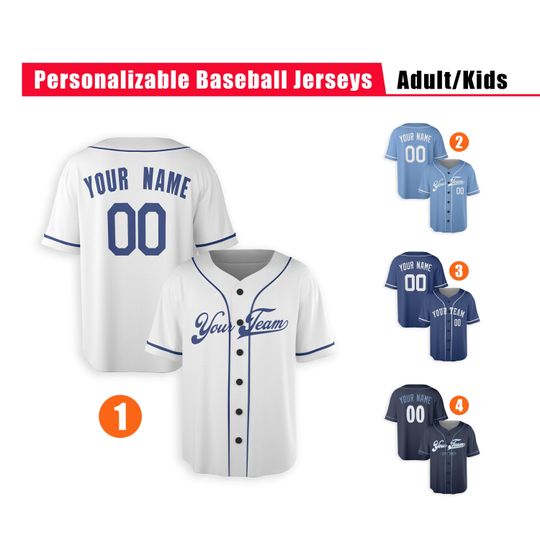 Custom Kansas City Royals Jersey - Piping Options - Infant, Toddler, Youth, Adult