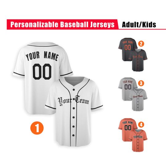 Custom Detroit Tigers Jersey - Piping Options - Infant, Toddler, Youth, Adult