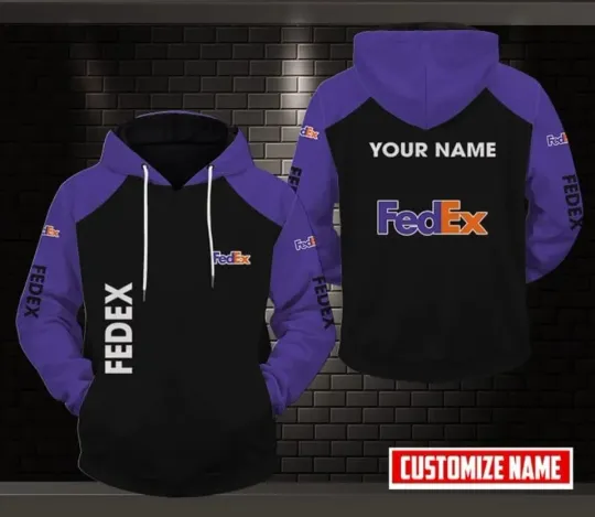 Discover Personalized Name FedEx Purple 3D Hoodie Full Print