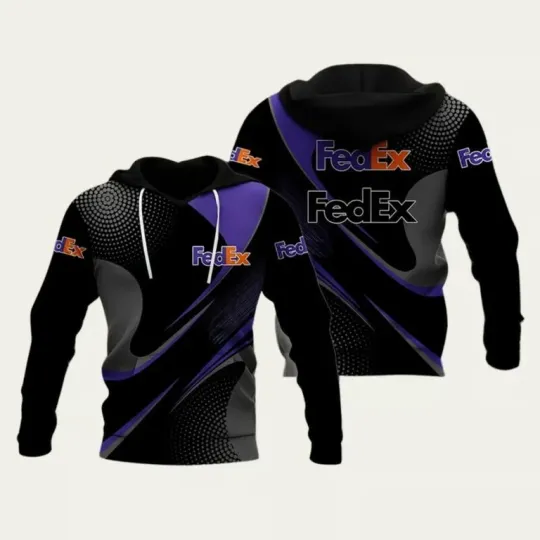 Discover FedEx Express Halftone Black Pattern All-Over Print Hoodie