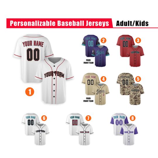 Discover Custom Arizonna Diamondbacks Jersey - Piping Options - Infant, Toddler, Youth, Adult