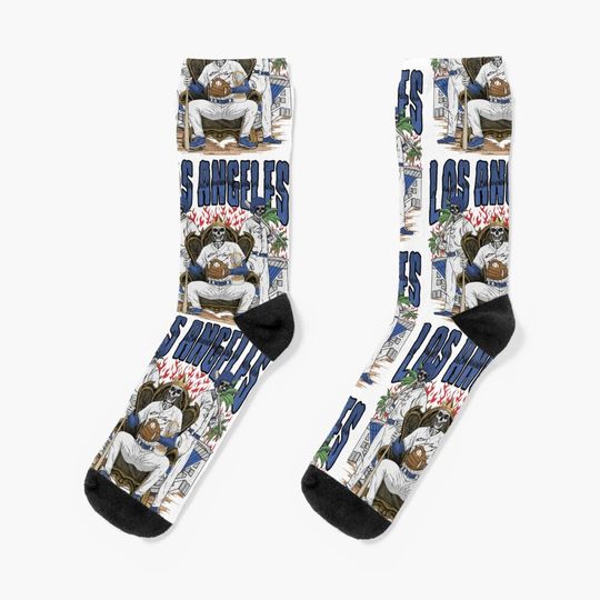 Discover Los Angeles Baseball Skull Socks