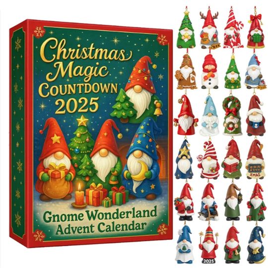 Discover Acrylic Advent Calendar Blind Box - Christmas Gnome Wonderland, Magical Countdown Gift, Christmas Decor for Kids