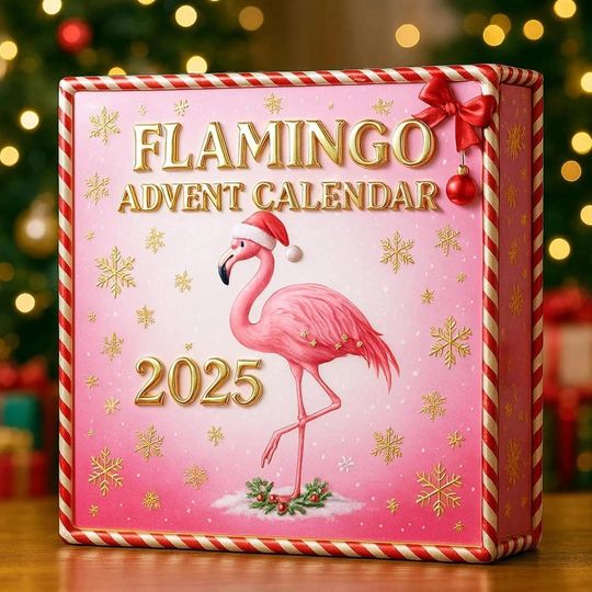 Discover Flamingo Acrylic Advent Calendar 2025 Limited Edition Tropical Pink Bird Christmas Countdown Decor