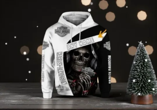 Discover Personal Name Haarleyy Davidson 3D Printing Hoodie, Gift for Xmast New Year