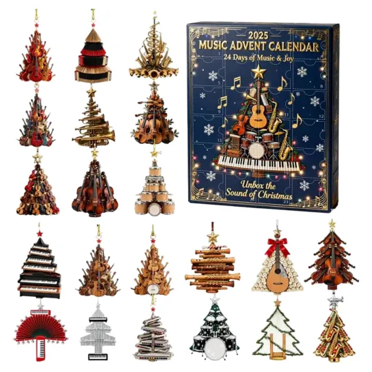 Discover Musical Ornaments 24 Day Christmas Blind Box, 2025 Instrument Advent Calendar