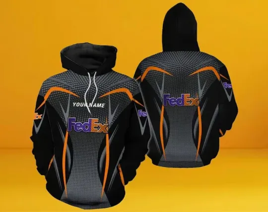 Discover FedEx Metal Gray 3D Hoodie for Delivery Driver