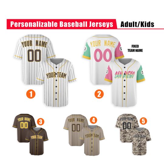 Discover Custom San Diego Padres Jersey - Piping Options - Infant, Toddler, Youth, Adult
