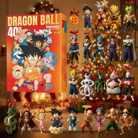 2D Acrylic Dragon Ball 40th Anniversary  2025, 24-Day Countdown Blind Box, Christmas 24 Dragon Ball Ornaments, Xmas gift