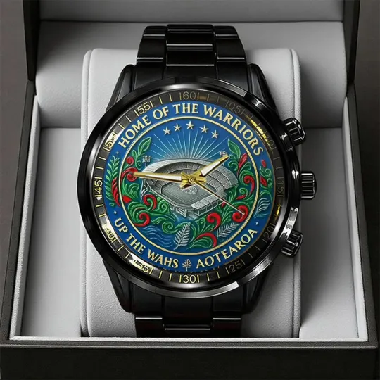 Discover New Zealand Warriors 30th Anniversary Black Stainless Steel Watch