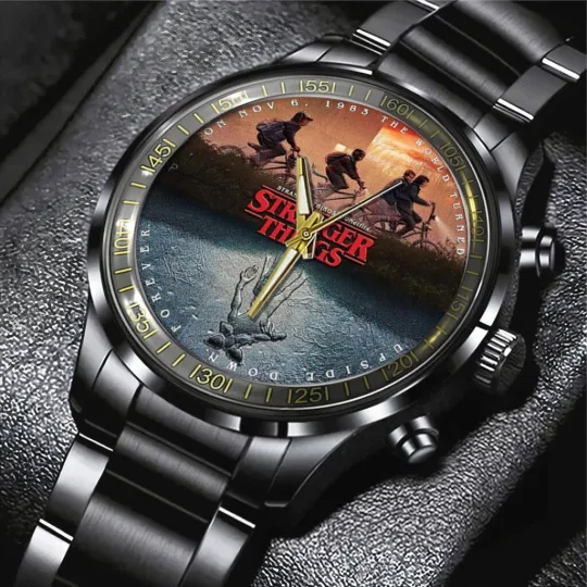 Stranger Things Black Stainless Steel Watch
