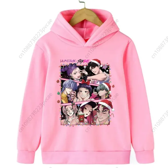 Discover Kpop Devil Hunter Christmas Children's Sweatshirt Jinu Manga Shirt Kpop Huntrix Youth Hoodie Evil Saja Girls Youth Shirt