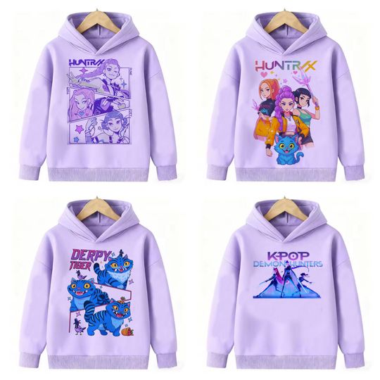 Discover 2026 Funny Sweatshirts Kpop Demon Hunters Hoodie Children Clothes Kid Girl Boy Sweatshirt Hoody Baby Casual Top