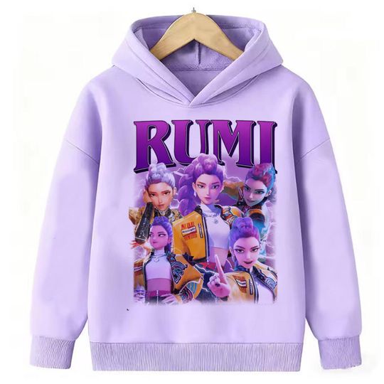 Discover KPop Demon Hunters Hoodies Teenage Girls Boys Rumi KPop Demon Hunters Hoody Autumn Casual Long Sleeve Children Clothing