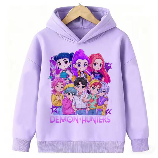 KPop Demon Hunters Hoodies Baby Girl Boy Clothes Fashion Casual Hooded Sweatshirts Pullover Kids