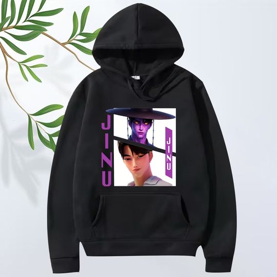 Discover Jinu Saja kpop demon hunters hoodie 2025 men women Anime vintage Long sleeve streetwear print Graphics oversized hoodie unisex