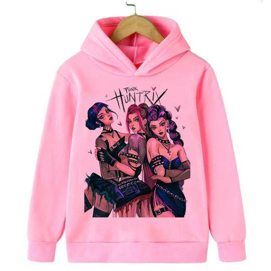 Discover 2025 New Kpop Demon Hunter Cartoon Girls Boy Hooded Sweatshirt Warm Children's Fashion Casual Tops Casual Girls Clothing