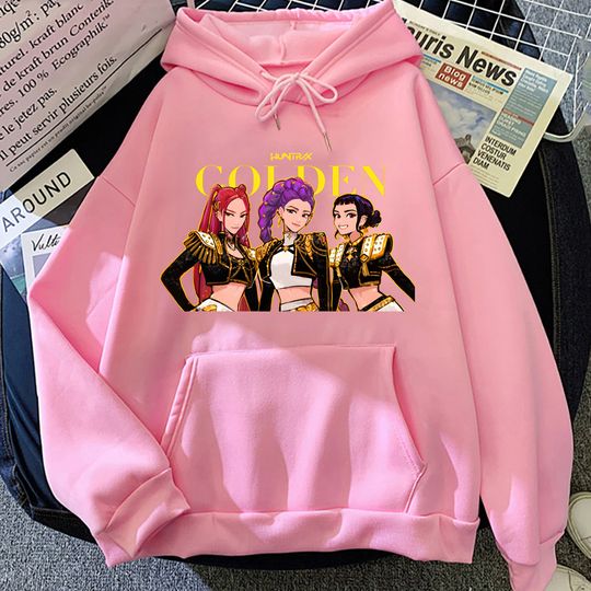 Discover KPop Devil Hunter Anime Korean Wave Printed Hoodie Harajuku Kawaii Kids Winter No Boys' or Girls' Clothes Warm Pullover