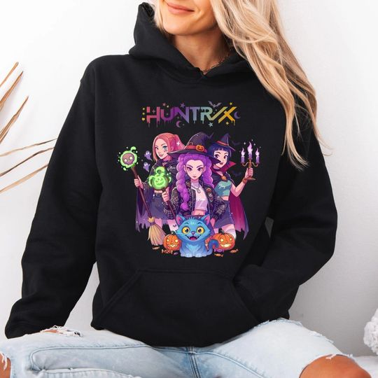 Discover Kpop Huntrix Halloween Sweatshirt Huntrix Put A Spell on Me Sweat Kpop Demon Hunters Mira Rumi Zoey Derpy Tiger Hoodie