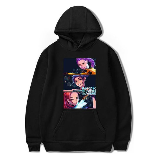 Discover KPop Demon Hunters Hoodies HUNTR/X Rumi Mira Zoey Derpy Saja Boys Jinu Cartoon Fashion Sweatshirts Teenage Autumn Loose Hoodie