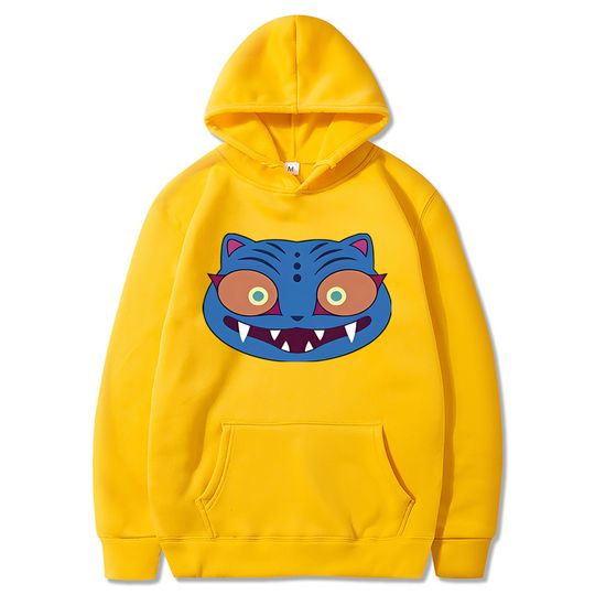 KPop Demon Hunters Derpy Tiger Costume Cosplay Hoodie Youth Girls Halloween Pullover KPDH Blue Tiger Huntrix Girl Halloween Tops